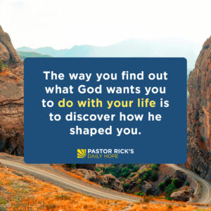 Rick Warren Instagram - Spiritual gifts, Heart, Abilities, Personality, Experiences—these are the five things that make you, you.

Discover four reasons for discovering and living out your SHAPE in today’s #DailyHope devotional. Click the link in profile or visit http://bit.ly/pastorrick.
