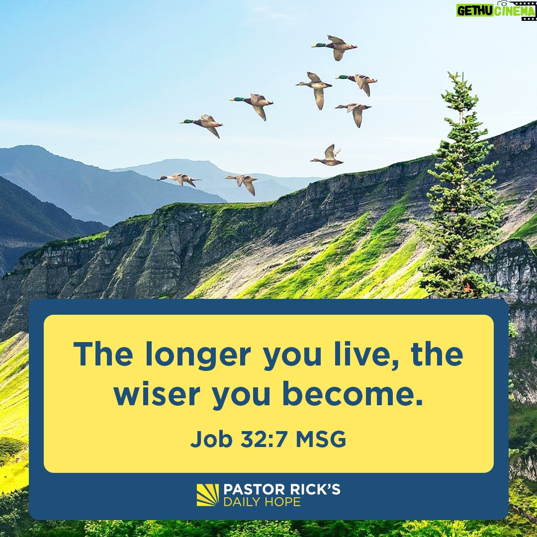 Rick Warren - 2K Likes - When you review your life experiences, you can learn from them.
Discover to review what you’ve experienced in today’s #DailyHope devotional. Click the link in profile or visit http://bit.ly/pastorrick.