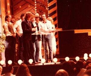 Ricky Skaggs Instagram - #throwbackthursday - In honor of CMA Fest 2023, here's a pic from June 1982 at the Music City News Awards show when Ricky Skaggs and band won Bluegrass Act of the Year! Ricky has won a total of eight TNN/Music City News Awards!
.
📷: Skaggs family archives
.
.
.
#cmafest #cma #rickyskaggs #tnn #musiccityawards #musiccitynews