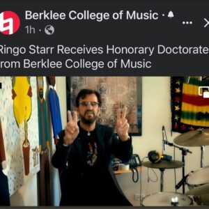 Ringo Starr Instagram - Trust me - I’m a doctor!…..Of music of course! Congratulations to the Class of 2022 Berklee College of Music who graduated today - I send you all Peace and love- and my thanks for this Honorary Doctorate Degree. 😎✌️🌟❤️🎶🌈☮️