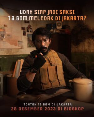 Rio Dewanto Instagram - Bukan sekedar angka acak. Angka 1⃣3⃣ dipilih sesuai dengan tujuan yang mau Arok (@riodewanto) tuju 👊⁣
⁣
Siap-siap jadi saksi ledakannya di bioskop tanggal 28 Desember! ⁣
⁣
#13BomdiJakarta⁣
#13BomdiJakartaFilm⁣
#28DesemberdiBioskop⁣
#FilmActionIndonesiaTerbesarTahunIni