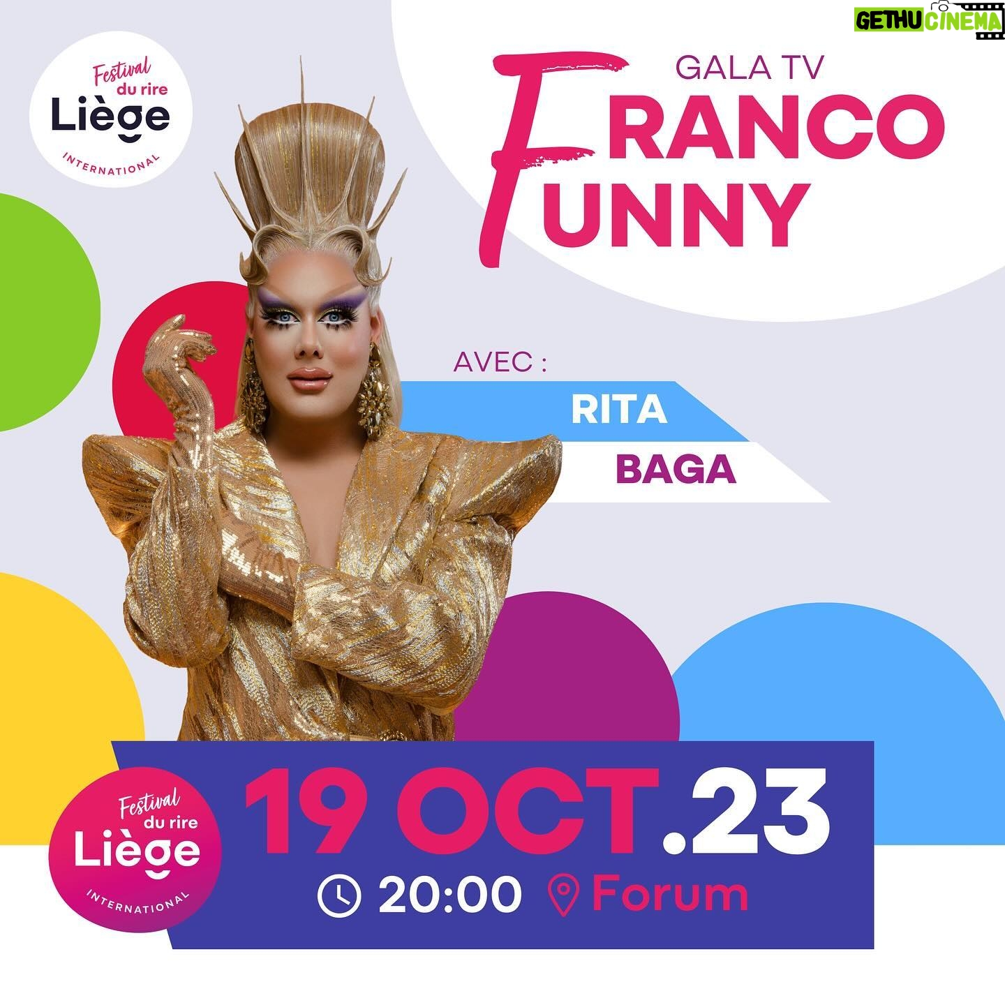 Rita Baga - 184 Likes - La célèbre drag queen @ritabagaz nous fera l'honneur de sa présence pour 𝗙𝗿𝗮𝗻𝗰𝗼 𝗙𝘂𝗻𝗻𝘆 ! 👑
Après avoir été jurée chez nous dans l'émission Drag Race Belgique, la célèbre icône de la culture LGBTQIA reviendra de Montréal pour venir nous voir dans le cadre du Gala TV présenté par @ceciledjunga et @jean.fi ! 🤩 Et ça, c'est la cerise sur le gâteau de ce spectacle ! 🍒
Chopez vite vos places pour voir des artistes venus des quatre coins du monde en exclusivité pour le Festival International du Rire de Liège 👉 lien en bio 🎟️