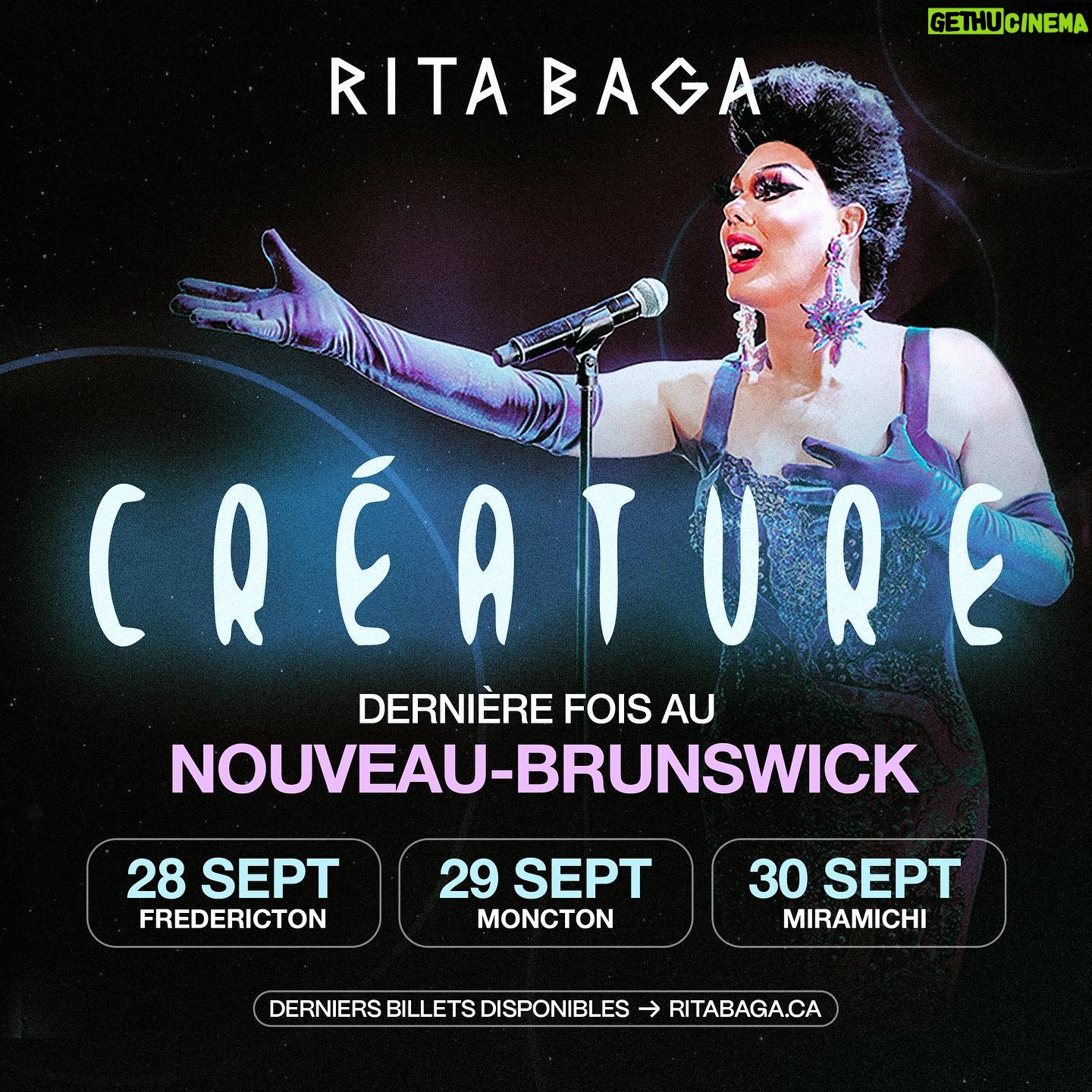 Rita Baga - 3 Likes - 🦋 NOUVEAU-BRUNSWICK 🦋
Très hâte de venir vous présenter le spectacle Créature, pour une dernière fois, en sol acadien!
Billets disponibles au www.ritabaga.ca
Spectacle pour les 7-177 ans!