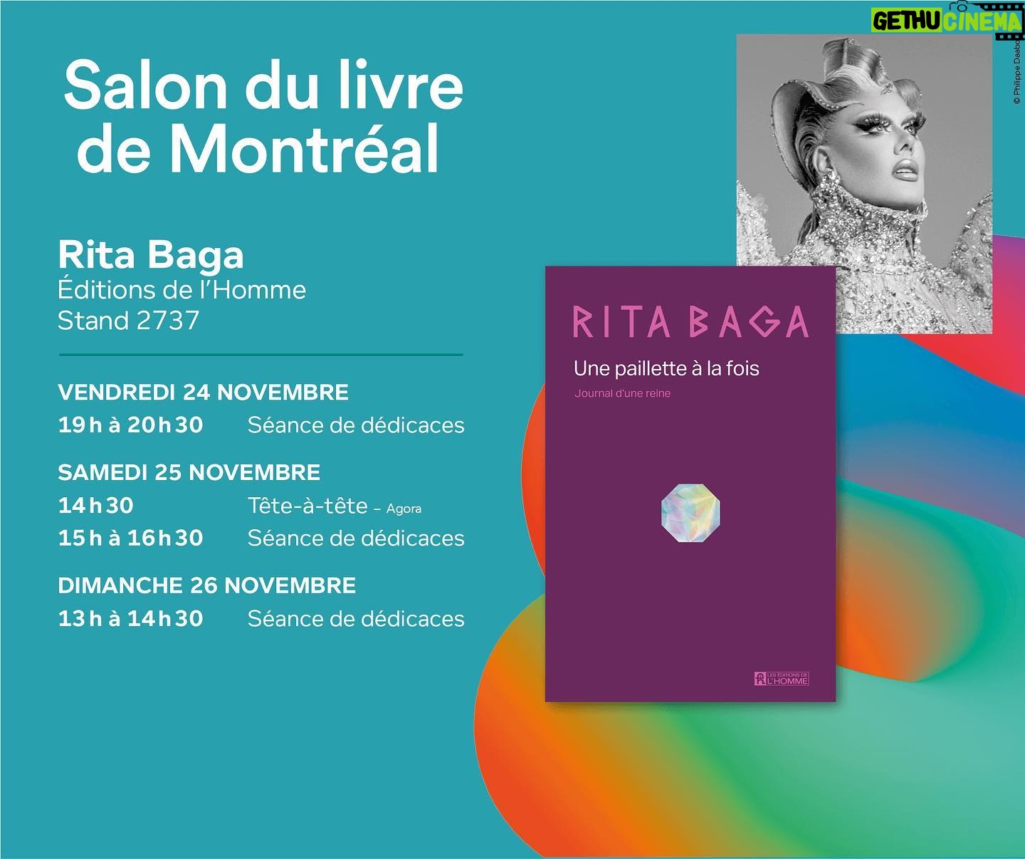 Rita Baga - 3 Likes - On se voit au @salonlivremtl la semaine prochaine! J’y serai trois jours pour des dédicaces et également pour un panel avec ma « Mommy » @madolamotte ❤️
Pour la citer: « Venez, ça fait des maudits beaux cadeaux de Noël »!