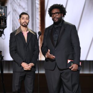 Riz Ahmed Instagram - It was a good one this year, wasn’t it?

Shout out to the Daniel’s for changing the game, and @kehuyquan who I watched endlessly in Goonies and Temple of Doom as a kid - ahead of his time back then, and now back to claim his rightful place. 

Styling - @julieragolia
Hair - @michaelduenas
Clothes - @prada & @vacheronconstantin

Photos: @gettyentertainment