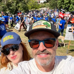 Rob Benedict Instagram - Marching in solidarity. Incredible turnout today at pan pacific park, repping @sagaftra for the @wgawest @wgastrikeunite 
@ruthie_connell