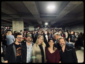 Rob Benedict Instagram - I survived #tornadocon. The second tornado warning we’ve been through at a con in Nashville!  This time was in the middle of the Rich/Rob panel.  Thankfully we had all these fine friends down here with us. 
@billy.moran @innocuous_flop @dicksp8jr 
@briannaquick.designer 
Photo by @drakerodger

❤️ Hearts and prayers to anyone affected today.  Stay safe everyone ❤️