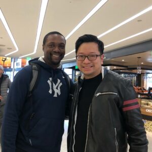 Rob Brown Instagram - That time when Del Toro @michael.tow and I bumped into each other at LAX. Fresh @nbcblindspot #Blindspot back and better than ever May 24th! Have a good weekend everybody!