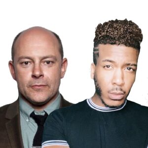 Rob Corddry Instagram - My mom and best friend, @jeronorwhatever and I don’t have a pic together so he made this for me. I love you Mom!