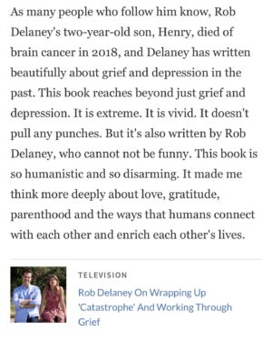 Rob Delaney Instagram - I am extremely touched by this reaction to A HEART THAT WORKS, from NPR’s Pop Culture Happy Hour. And that Stephen got my book from the library! ❤️📚Get yourself a copy at the link in my bio.

*The pink on the first slide is because I don’t know how to do “slides” that all fit uniformly & I hate when ppl make you reread chunks on subsequent slides that you’ve already read? I’m 46!