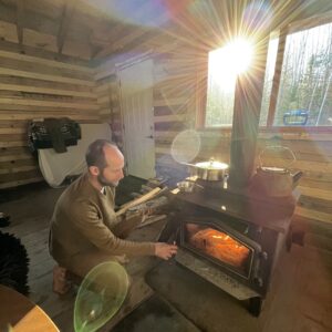 Rob Greenfield Instagram - This is goodbye to my homeland of Lake Superior for now.

Since late summer this land has been a source of great peace and contentment within. This cabin in the woods has been some of the deepest solitude and revitalization that I've experienced in my life. It was my first time living in a cabin heated solely with a wood stove. This has been such a great joy. 
I have written over 200 hours, bringing my life into a higher state of integrity and truth, and working on my Food Freedom book which will release this spring. 
I leave here with some yearning to stay, knowing that peace within will be more challenging to find in my months ahead. At the same time, I am excited to continue sharing my message of living simply and sustainably in harmony.

I am on the road to New York City to be a guest on the @tamronhallshow (airing January 22nd) and from there will return to my current home of the Appalachian Mountains near Asheville, North Carolina. I will be there through February before traveling to Los Angeles for my next activism campaign, which I will share soon.
One step at a time I am working to liberate myself from materialism, attachments and ego to be of best service to Earth, humanity and our plant and animal relatives. 
I have made substantial progress in this chapter on the shores of Lake Superior and the journey continues.

This was my first time staying deep into the winter of Wisconsin since I left in 2010. 
I am happy to share that I maintained my connection with Earth through the challenges and even deepened my connection with myself. Whoever we are and wherever we are the Earth is here to embrace us. When we have true love for Earth, deep love for our fellow humans, universal love for the plants and animals we share this home with and self-accepting love for ourselves we can find completeness within. Then happiness comes naturally.

I am here with you Dear Friends. I love you all very much.
Love,
Robin