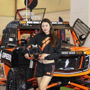 Robby Gordon Instagram - @SpeedUTV is on Display at the World Famous GT Show in Suzhou this weekend. March 29 - 31, 2024 at Suzhou International Expo Centre in Suzhou,

If you are attending the event stop by Booth 77🤪 imagine that Booth 77

Our SPEED booth number is D1-77 (No. 77, Floor 1, Hall D), 

On Display we have  the @speedutv Diablo and ElJefe ans well as many of our SPEED accessories. 

A few of my US friends like Sue Mead and Amy were super excited to see the latest Speed Cars and they had to jump in them last night 😳🤪 Sue has actually finished the Dakar Rally…… 

Please say Hi to our Amazing SPEED Team!!!!