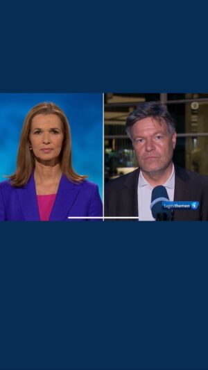 Robert Habeck Instagram - Gestern Abend im Interview mit Julia-Niharika Sen in den tagesthemen. Wichtiger Punkt: der Fortschritt in der Debatte um Ausgleichszölle der EU gegenüber #China.