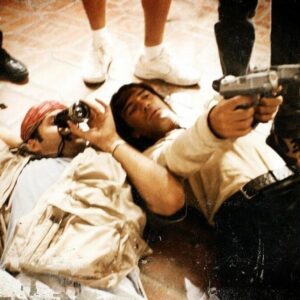 Robert Rodriguez Instagram - #TBT 1995 Behind the scenes of #Desperado with @AntonioBanderas!
