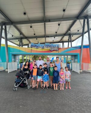 Robert Whittaker Instagram - Not my most graceful moment, but we had a stellar time at Raging Waters. Big tip. Go when it’s raining 😉
