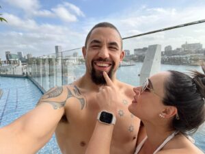 Robert Whittaker Instagram - Happy anniversary my queen, we have come so far together and we have forever to go. Knocking you up was my greatest achievement 😂. Love you to the moon and back ❤️