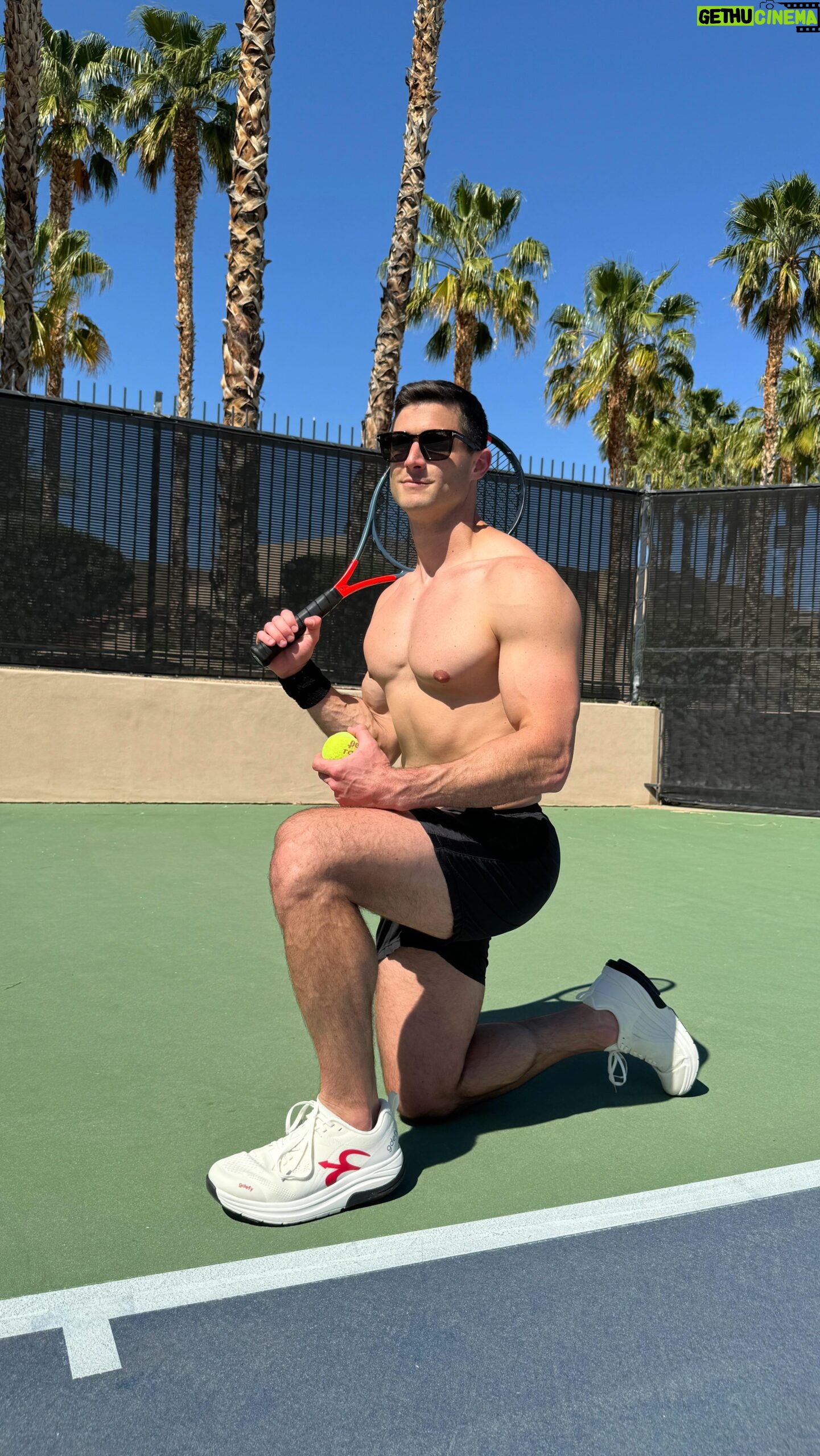 Roberto Portales - 2.5K Likes - I love playing tennis for cardio, and my @gdefy shoes ensure I don’t have lingering knee and foot pain afterwards. Plus, my GDEFYs add some style to my game 😎 Get $20 off your pair at gdefy.com with promo code: RJ20 🎾 #GDEFY #GDEFYSHOES #footwear #shoes #tennis #cardio #sports #healthandwellness #fitness