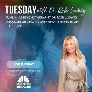Robi Ludwig Instagram - Join me Tuesday afternoon @nbcnewsnow at 12:45 pm and 2:45 pm to discuss sibling rivalry, and what parents can do to manage this common conflict.

#siblings #siblingrivalry #parenting #patentingtips