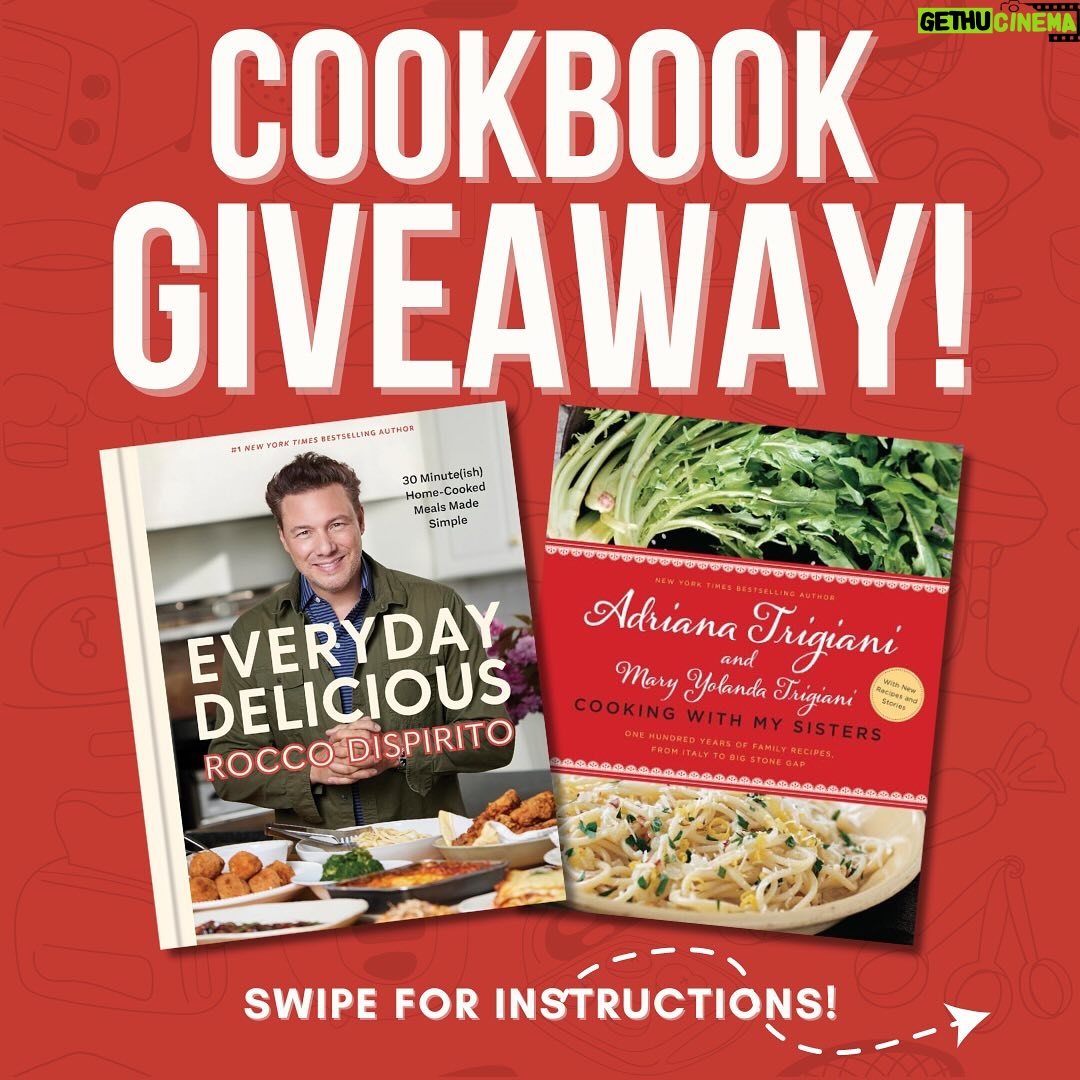 Rocco DiSpirito - 234 Likes - We are excited to share @roccodispirito’s incredible new cookbook, EVERYDAY DELICIOUS, with one lucky reader ( a copy of COOKING WITH MY SISTERS by @adrianatrigiani and @marytrigiani). Enjoy these delicious recipes just in time for summer! Follow the steps below to enter the sweepstakes:
-FOLLOW @roccodispirito and @adrianatrigiani
-LIKE this post
-TAG three friends below
Share this post to your story for extra entries. Winner will be notified by DM from @adrianatrigiani on 5/17, 11:59pm EST. US only.