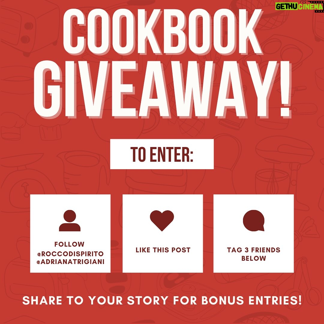 Rocco DiSpirito - 234 Likes - We are excited to share @roccodispirito’s incredible new cookbook, EVERYDAY DELICIOUS, with one lucky reader ( a copy of COOKING WITH MY SISTERS by @adrianatrigiani and @marytrigiani). Enjoy these delicious recipes just in time for summer! Follow the steps below to enter the sweepstakes:
-FOLLOW @roccodispirito and @adrianatrigiani
-LIKE this post
-TAG three friends below
Share this post to your story for extra entries. Winner will be notified by DM from @adrianatrigiani on 5/17, 11:59pm EST. US only.