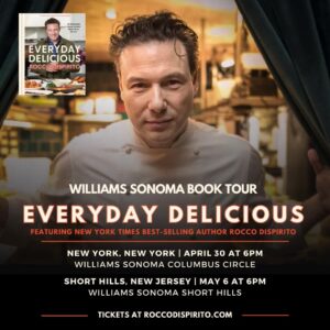 Rocco DiSpirito Instagram - Thrilled to be visiting @williamssonoma in both NYC @wscolumbuscircle on 4/30 and New Jersey @wsshorthills on 5/6 for my #EveydayDelicious book tour! Tickets and info at my link in my bio

#wiliamssonoma #booktour #nyc #nj #nycfoodie #njfoodie #eeeats #cheflife #cookbook #bestrecipes #roccodispirito #cookbooksofinstagram