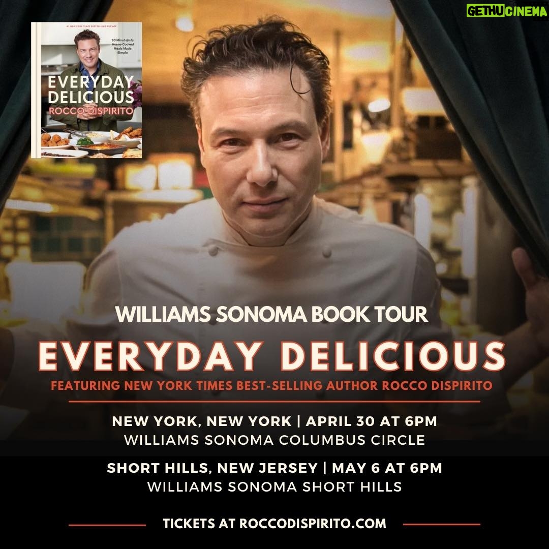 Rocco DiSpirito - 1.4K Likes - Thrilled to be visiting @williamssonoma in both NYC @wscolumbuscircle on 4/30 and New Jersey @wsshorthills on 5/6 for my #EveydayDelicious book tour! Tickets and info at my link in my bio
#wiliamssonoma #booktour #nyc #nj #nycfoodie #njfoodie #eeeats #cheflife #cookbook #bestrecipes #roccodispirito #cookbooksofinstagram