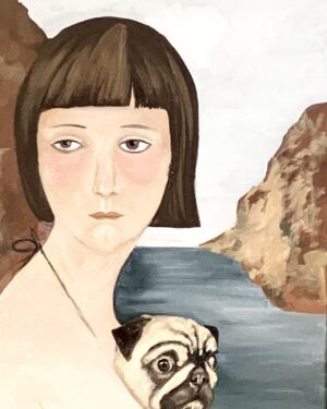 Rochelle Redfield Instagram - Someone else, somewhere  with pug.  #puglife #bob #imaginaryportrait #theyfeelrealtome