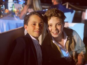 Roman Griffin Davis Instagram - I met the kindest boy this evening Federico Lelapi at the Ischia Film festival. I look forward to seeing him in Pinocchio. Thank you to Pascale and Trudie for introducing me to the amazing Ischia and for my very heavy seahorse #ischiafilmfestival