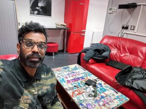 Romesh Ranganathan Instagram - First night of the tour. Mad vibes backstage.  The tour is sold out til May but if you want to see what this electricity looks like onstage there are some tickets left for London, Birmingham, Leeds, Cardiff and Manchester. Bye.