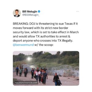 Ron DeSantis Instagram - If you still think the Biden Administration is not openly facilitating the border invasion, look at this. They’re threatening to sue Texas for trying to tackle the crisis!

As President, I won’t fight states that seek to deport illegal aliens — I will authorize them to do so.