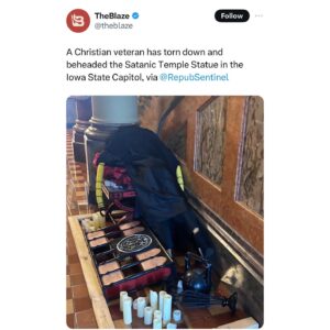 Ron DeSantis Instagram - Satan has no place in our society and should not be recognized as a “religion” by the federal government. I’ll chip in to contribute to this veteran’s legal defense fund.

Good prevails over evil — that’s the American spirit.