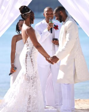 Ronnie DeVoe Instagram - Therefore what GOD has joined together, let no one separate. 

Mark 10:9

To @setep_hotep_bey and @pammy_1013 , we thank you both for allowing us to continue our journey as #marriageambassadors as you begin yours as a newly wedded couple! 

Officiating your wedding in #Jamaica on 1-13-24 was magical, rewarding and immensely inspiring! The song you chose for @ShamariDeVoe to sing made the moment even more heartfelt! Just know, we wouldn’t have been anywhere in the world on your GOD ordained day.

• Continue to love on each other as you did in the beginning. 
• Continue to ask questions and always keep getting to know each other because we are forever changing. 
• Active listen to each other because that will allow you to understand what the other persons needs, desires and challenges are so you can address them. 
• That’s just the tip of the iceberg! 

• Make sure marriage maintenance with a coach/counselor is a part of your plan moving forward and stay close to like minded couples that are not giving up on each other and will hold you both accountable! 

We love you both to life and look forward to seeing you at the @Married4LifeWalk on April 26-27! IT’S OFFICIAL NOW!!! 😉💍🖤

Remember —> “Never let go of the hand you are holding…”

#DeVoeted