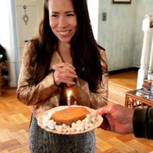 Rosal Colon Instagram - I really got specific with these birthday wishes . Thankful for my beautiful friends and family (that’s my angel abuela in the video who I am so fortunate to be near)and community of artists . I didn’t want a cake but my mom couldn’t handle that so she surrounded banana bread with marshmallows. ❤️❤️❤️
