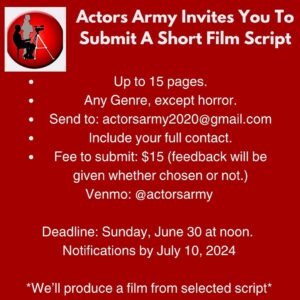 Rose Bianco Instagram - Spread the word! We want you 🫵
Questions? Write below ⬇️🎬

#actorsarmy #screenplays #filmindustry #indies