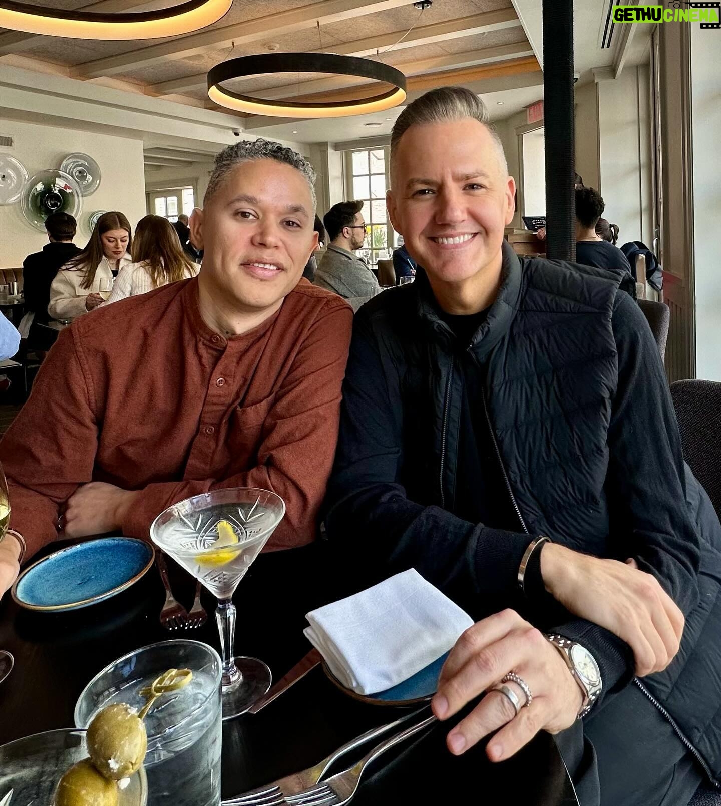 Ross Mathews - 5K Likes - Saturday brunch in Greenwich with my love @drgarciamathews & our friend @billkitchensf (who took the pic). 🍸 Spring is trying its hardest to bloom 🌸 , but it’s still chilly outside (hence the puffy vest). Hope you’re doing something equally fab. 🥰