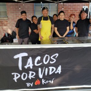 Roy Choi Instagram - It's official!
We are yours now.
New tent, new life, new season.
Thanks for being with us through the public soft opening process of finding our voice for Tacos Por Vida.
It was part social experiment and internal vulnerability that drove me to do this development in real time with you.
Figured why not.
Let's develop together.
And it was the most rewarding experience ever.
Thank you 🙏🏽
So welcome your baby to the world too.
TACOS POR VIDA
TUESDAYS-SATURDAYS
5:30PM-10:30PM
3434 OVERLAND AVE
LA, CA.
OFFICIAL.
Catering soon.
See you tonight!