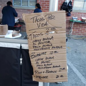 Roy Choi Instagram - Well that was a fun official opening weekend thanks to all of you that showed up.
Loved seeing your faces.
Loved feeding your bellies.
Loved seeing many of you come back to back days or all three days.
Loved seeing some of yous ordering conservatively at first and me being like that's it? Then seeing you back in line with those possessed eyes and ordering hella more because the al pastor sneak attacked you and you were like, yeah.. I fucked up and needed more!
Loved being with my team. 
Loved seeing the sun turn to night and the vibe on the street.
Loved it all.
Back at it Tuesday.
See you soon.
Thank you, you complete me.
Ha.
Last photo, first in line.
#tacosporvida