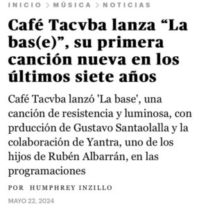 Rubén Albarrán Instagram - “Nadie es ilegal, el mundo es nuestro hogar”, dispara @ru.albarran con su característica voz, levemente ronca, pero definitivamente entrañable. Y la frase de la nueva canción de @cafetacvba llega como un rayo de luz en un contexto en que el planeta Tierra, entre las guerras y las tragedias naturales (consecuencia de decisiones políticas y económicas) parece el lugar menos amable del Universo. 

 🎸 La primera canción que Café Tacvba lanza en los últimos siete años se llama “La bas(e)” y es la base del tema lo primero que llama la atención. Porque el rasguido de la guitarra de @joselo.oso.rangel , compositor de la música (y coautor de la letra junto a Rubén Albarrán), es lo más blusero/rockero que la banda haya grabado jamás. Podría ser un tema de Elmore James o de Pappo, pero al mismo tiempo irrumpe la arenga de Albarrán: “un, dos, tres, por tí; un, dos, tres, por mí”, lanza y abre una puerta. El  mensaje da en el blanco: “Por todos mis valedores, formando un jardín de flores”. Mientras tanto, Quique Rangel y @memetronic , refuerzan la base desde el bajo y una segunda guitarra. 

💐 Difícil obviar el link entre esas flores que menciona la canción y “Las flores”, esa canción de Re, el álbum que este año celebra su trigésimo aniversario, que se volvió un himno festivo en cada una de las presentaciones del grupo.

“¡Aquí estamos, nos quedamos!”, suena a declaración de principios, en un contexto en el que Donald Trump, candidato a la presidencia de Estados Unidos, amenaza con una deportación masiva en caso de llegar al poder. Es un grito catártico, de resistencia festiva y luminosa, que transmite optimismo y que lleva a la canción a otro nivel. La coyuntura no es menor, en las próximas semanas, el grupo inicia una nueva gira por Estados Unidos. 
(de la nota en @rollingstonear, sigue en comentarios ➡️)