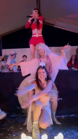 Ruby Chase O'Neil Instagram - Hi! I’m Bonnie :) I’m 62 & these are my two beautiful daughters, @rubychase & @miapheonixx . This weekend they invited me to @libfestival show & THIS HAPPENED! I’ve been voted official LIB Mom 🥰😂 What do you think? Should we make it a family tradition?