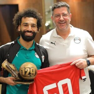 Rui Vitória Instagram - 50 golos pelo Egito. Maior goleador de sempre pelo Liverpool, com 129 golos. Talento, determinação e consistência. 
Parabéns, Mohamed Salah. Não poderíamos deixar passar este momento tão bonito na tua carreira. 
Tem sido um prazer trabalhar contigo. E ainda temos tanto por conquistar… 🏆⚽️🇪🇬

50 goals for Egypt. Greatest scorer ever for Liverpool, with 129 goals. Talent, determination and consistency.
Congratulations Mohamed Salah. We couldn't let this beautiful moment in your career pass.
It's been a pleasure working with you. And we still have so much to conquer... 🏆⚽️🇪🇬

#MoSalah #Salah #Egypt #LFC