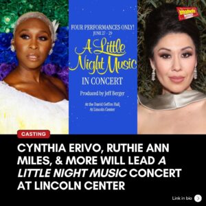 Ruthie Ann Miles Instagram - @realsondheim’s classic, A Little Night Music, will play in concert at @lincolncenter this summer, starring @cynthiaerivo, @ruthieannmiles, and more! Find out all we know so far at the link in our bio.