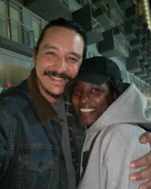 Rutina Wesley Instagram - Always good vibes with my Gabe. 💜 #WeCheesy 😂 #Tommy&Maria #TheLastOfUs