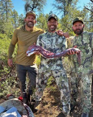 Ryan Bader Instagram - Had two days to run up and help @terry.houin & @frogman5326_  Navy SEALS who got donated unit 22 archery bull tags from @outdoorexperience4all for disabled veterans.
@frogman5326_ was brand new to bow hunting and was learning on the job & caught on quick until he finally connected on a bull. @terry.houin put in some miles and days in the binos until the rut really kicked off and got a stud bull the morning after Ryan. These guys worked their asses off. Honored to call them friends and we had an absolute blast and they went home with great memories and a ton of meals.