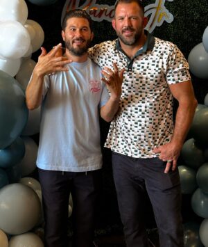 Ryan Bader Instagram - Short trip to Vegas to celebrate the new addition to the Aleman family. @daisybader @randelaleman @lorenzo_gohunt @tayler_sartini