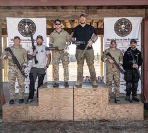 Ryan Bader Instagram - Absolute blast out at Fort Bragg. Shooting competition with our Green Berets, put on by @sfcharitabletrust 2nd place out of 15 teams but most importantly got to support our warriors, have some fun, and shoot copious amounts of government ammo. @goarmysof