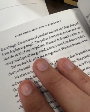 Ryan Holiday Instagram - I’ve lived on a rural country road for many years. It’s unpaved and unmaintained by the county or the state, lined with trees, and more frequently crossed by deer and jack rabbits than people. It’s a throwback to an older, simpler way of life.

It’s also a throwback to a scene I’ve always remembered from Mad Men, where Don Draper and his family finish their picnic and then nonchalantly throw all their trash into the grass below.

My experience walking and running and biking and driving on this road has been to witness the return of that attitude. People dump tires and old mattresses. They dump debris from construction sites. They dump beer bottles and candy wrappers. They dump illegal deer kills and for some inexplicable and alarming reason, a lot of dead dogs.

At first, this just pissed me off — especially because the nails kept giving me flats. It made me angry at humanity and the place that I lived. I tried calling the police and animal control and my local politicians — of course, they did nothing. I put up cameras which did nothing. I despaired about the climate and the future. I thought about moving.

But then one morning on my walk with my kids, a thought hit me that was both freeing and indicting. How many times do I have to walk past this litter, I thought, before I am complicit in its existence. Even if I moved to a place where this didn’t happen, I thought, it would still be happening here. Marcus Aurelius was right when he said that you can also commit injustice by doing nothing.

So I started cleaning it up. The tires went into the back of my truck—and I paid to have them properly recycled. I tossed nails and screws into the trash. I’ve put on face masks and gloves to scoop up dead dogs, which I burned or took to the back of my ranch to decompose in a less disruptive place.

I can’t say the experience is pleasurable and it’s not exactly saving the world, but it is empowering.

I talk in my new book “Right Thing Right Now” (you can preorder it at the link in bio) that Justice is about starting small and doing what you can to save people from trouble or pain—and that these little things add up.
