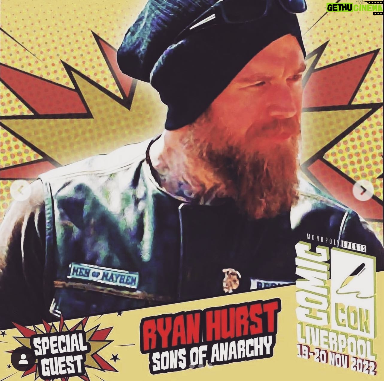 Ryan Hurst - 2.9K Likes - @comicconlpool LIVERPOOL! Show up and let the LOVE begin!