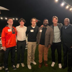Ryan McPartlin Instagram - When I moved to California, I knew that one day my @illinifootball family would join me to conquer the West ...the cavalry has arrived led by @illiniathletics AD Josh Whitman & @illinichancellor Jones...and of course Chris Tuttle 👊💥🏈 🌅 

#bigten #illinois #fightingillini #illini