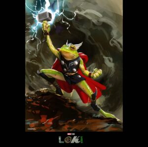 Ryan Meinerding Instagram - Throg!  I was fortunate to have led the Vis Dev team on Loki.  Our small but mighty team including @wes_burt @rodneyimages @alexander_mandradjiev @kortizart @ianjoynerart @joshnizzi.art @johnstaubart @henriktamm really delivered truly extraordinary designs and keyframes.  Thank you guys for your amazing work!!