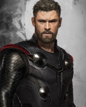 Ryan Meinerding Instagram - Thor from Avengers:  Infinity War!  This is most of my contribution to his look from the film, including his overall design, Stormbreaker, his eyepatch and his new eye.  All of these were done in preproduction and all the designs changed as they were brought to life by the different departments on the film.  Everyone did such an incredible job, and @chrishemsworth is amazing!  A polished model of Stormbreaker was done by the amazing @adamwross